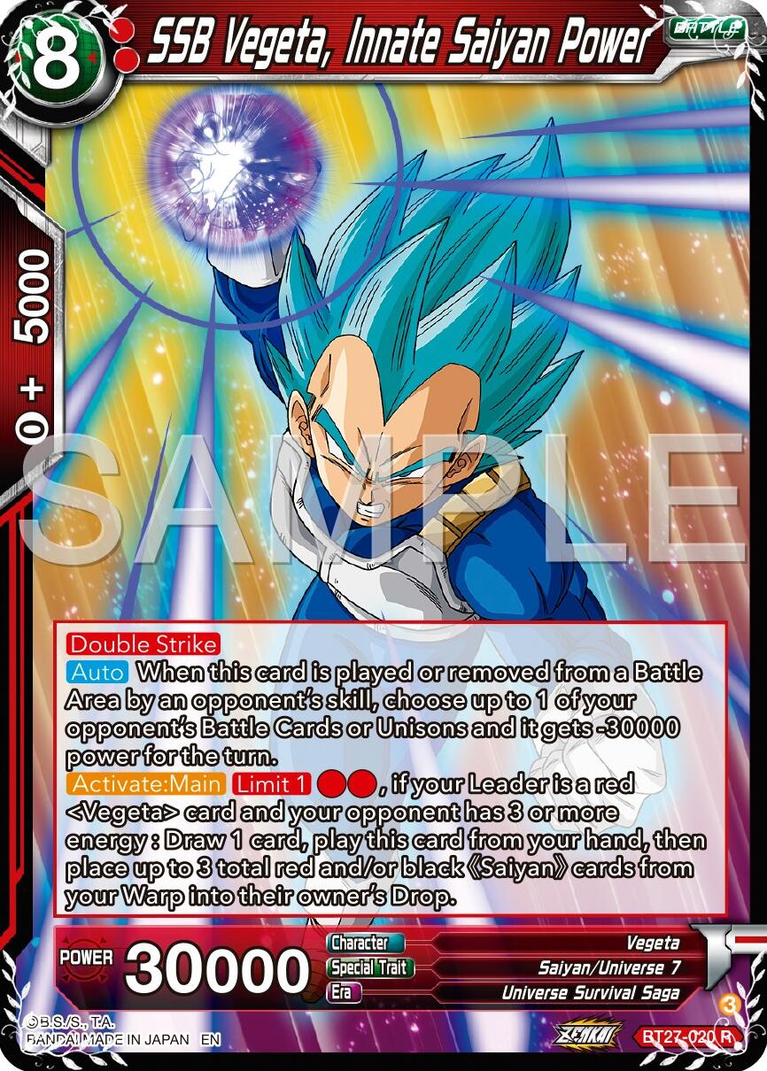 SSB Vegeta, Innate Saiyan Power (BT27-020) [History of Z] | Fandemonia Ltd