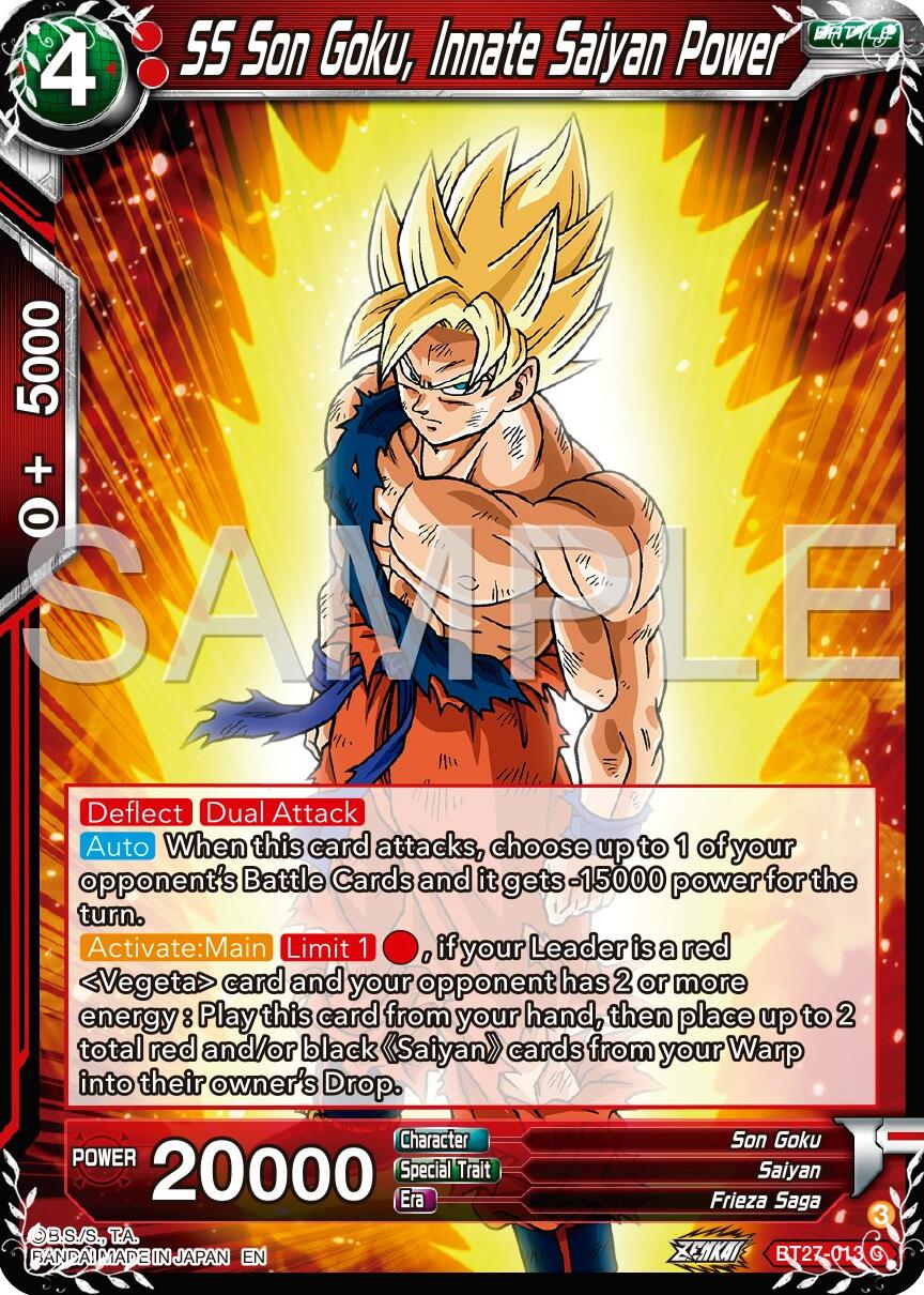 SS Son Goku, Innate Saiyan Power (BT27-013) [History of Z] | Fandemonia Ltd