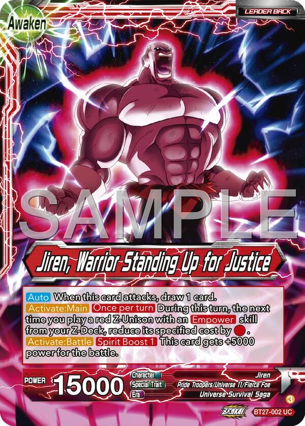 Jiren // Jiren, Warrior Standing Up for Justice (BT27-002) [History of Z] | Fandemonia Ltd