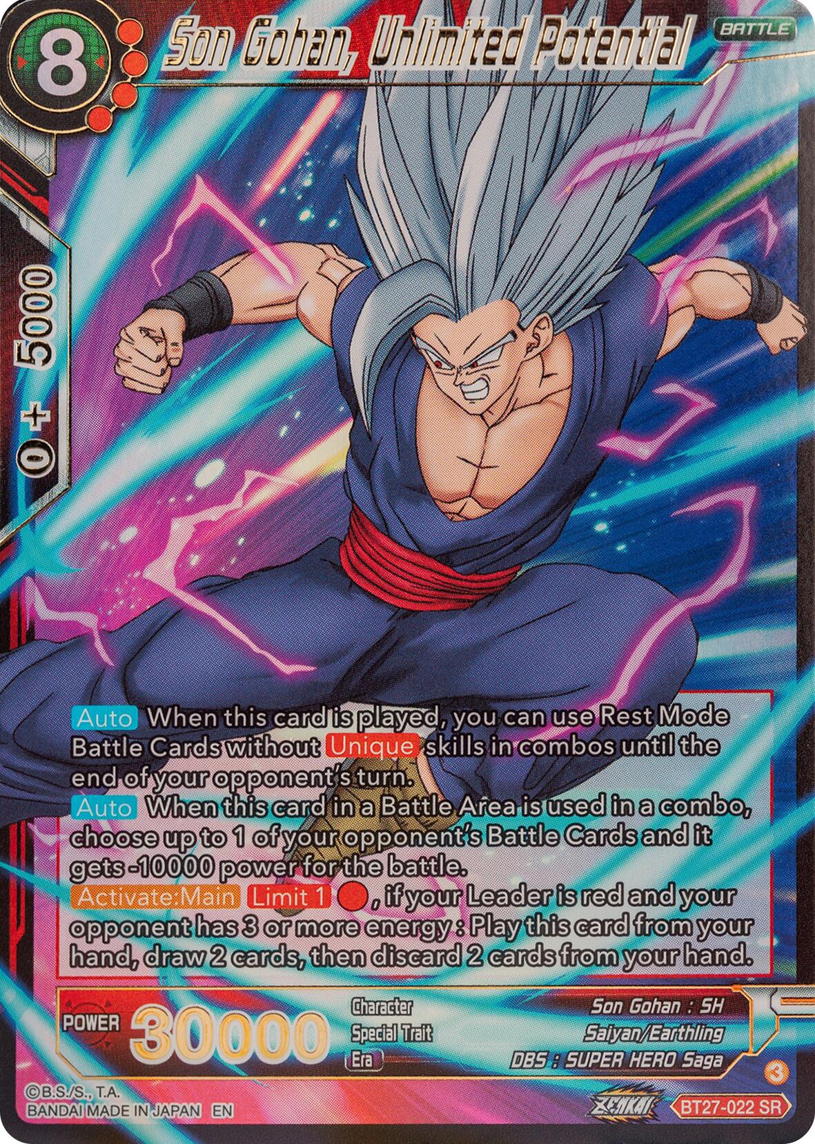 Son Gohan, Unlimited Potential (BT27-022) [History of Z] | Fandemonia Ltd