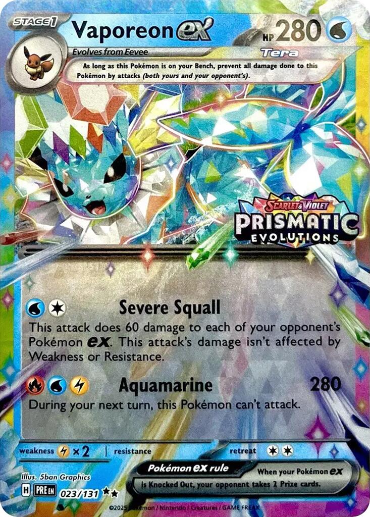 Vaporeon ex (023/131) (Prismatic Evolutions Stamp) [Scarlet & Violet: Prismatic Evolutions] | Fandemonia Ltd