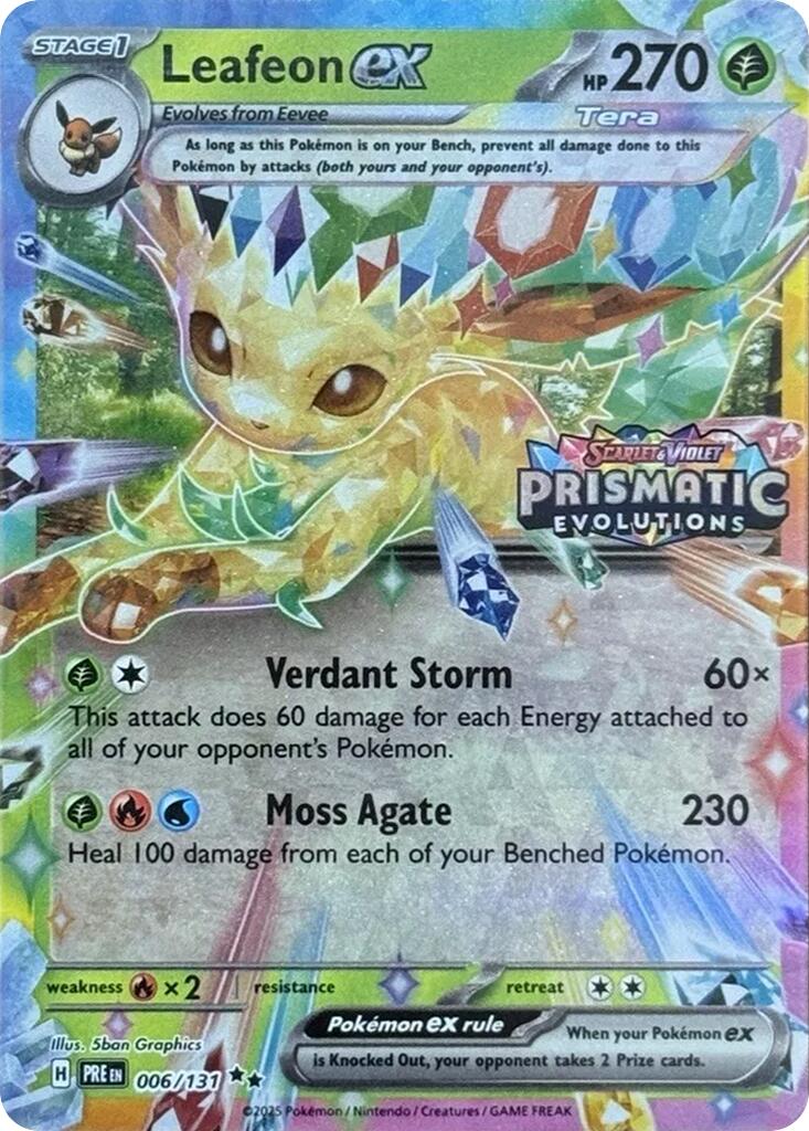 Leafeon ex (006/131) (Prismatic Evolutions Stamp) [Scarlet & Violet: Prismatic Evolutions] | Fandemonia Ltd