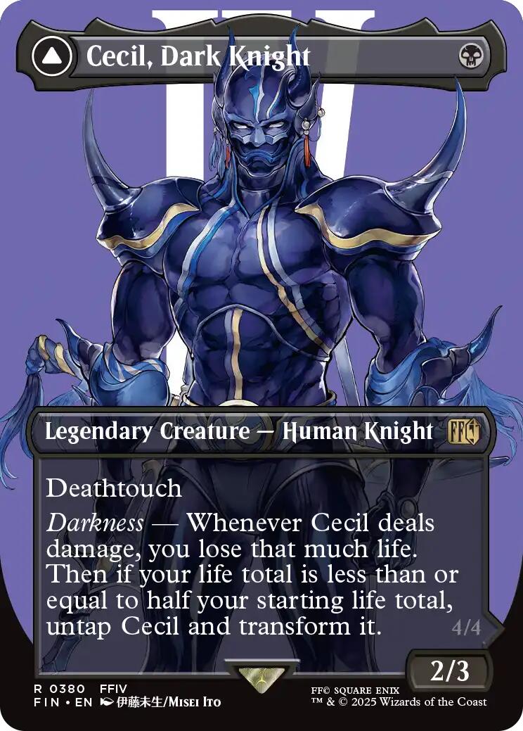 Cecil, Dark Knight // Cecil, Redeemed Paladin (Borderless) [FINAL FANTASY] | Fandemonia Ltd