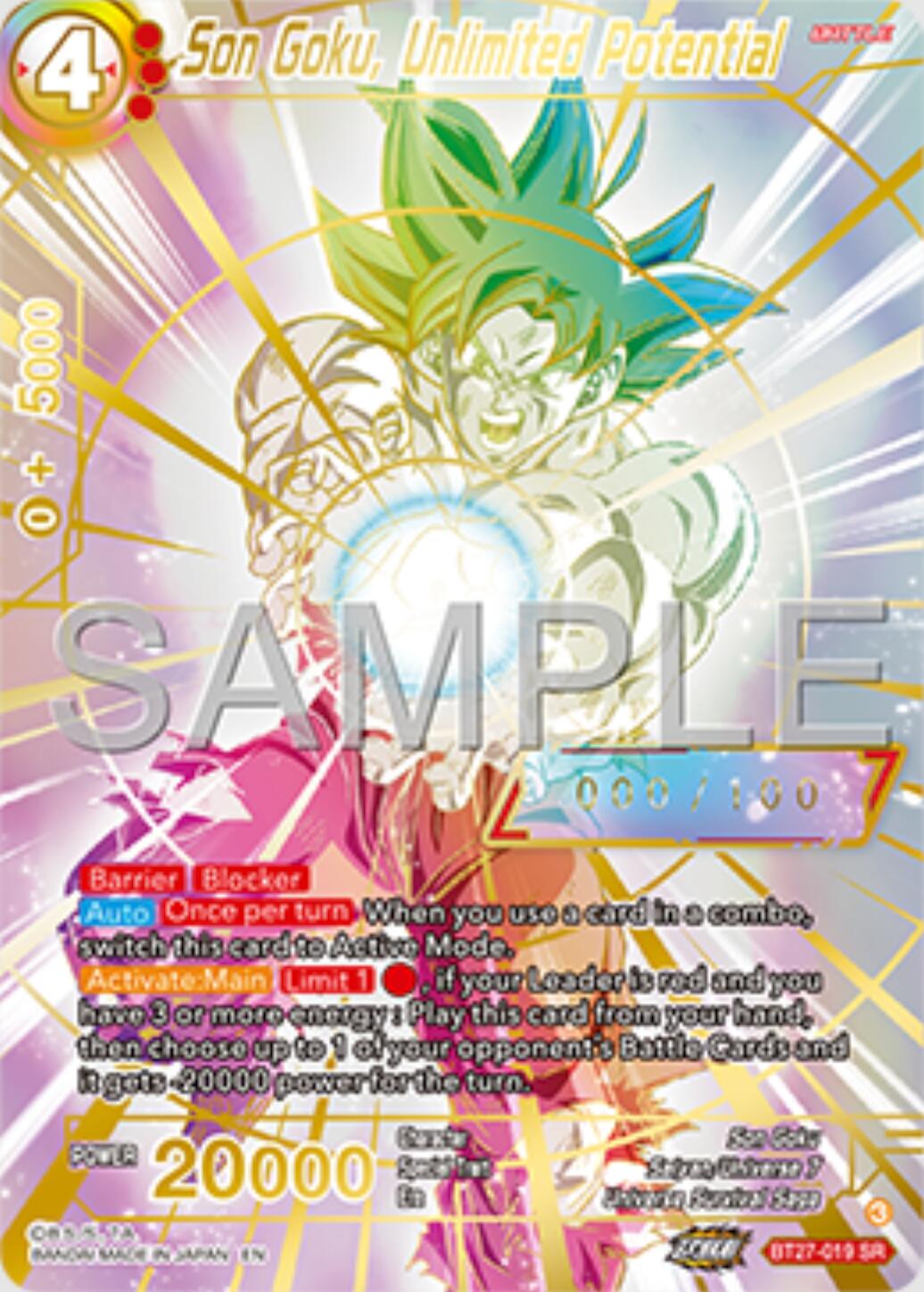 Son Goku, Unlimited Potential (Serial Numbered) (BT27-019) [History of Fandemonia Ltd Son Goku, Unlimited Potential (Serial Numbered) (BT27-019) [History of Fandemonia Ltd