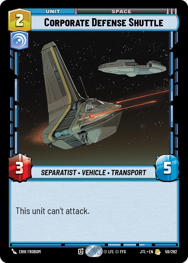 Corporate Defense Shuttle (059/262) (059/262) [Jump to Lightspeed] | Fandemonia Ltd