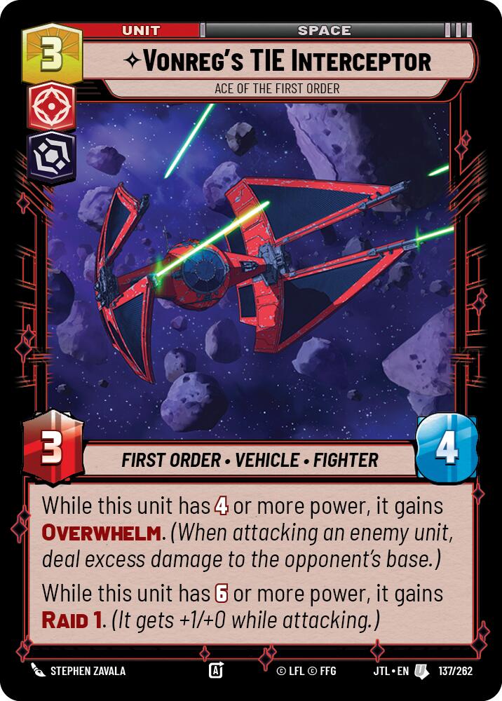 Vonreg's TIE Interceptor - Ace of the First Order (137/262) (137/262) [Jump to Lightspeed] | Fandemonia Ltd