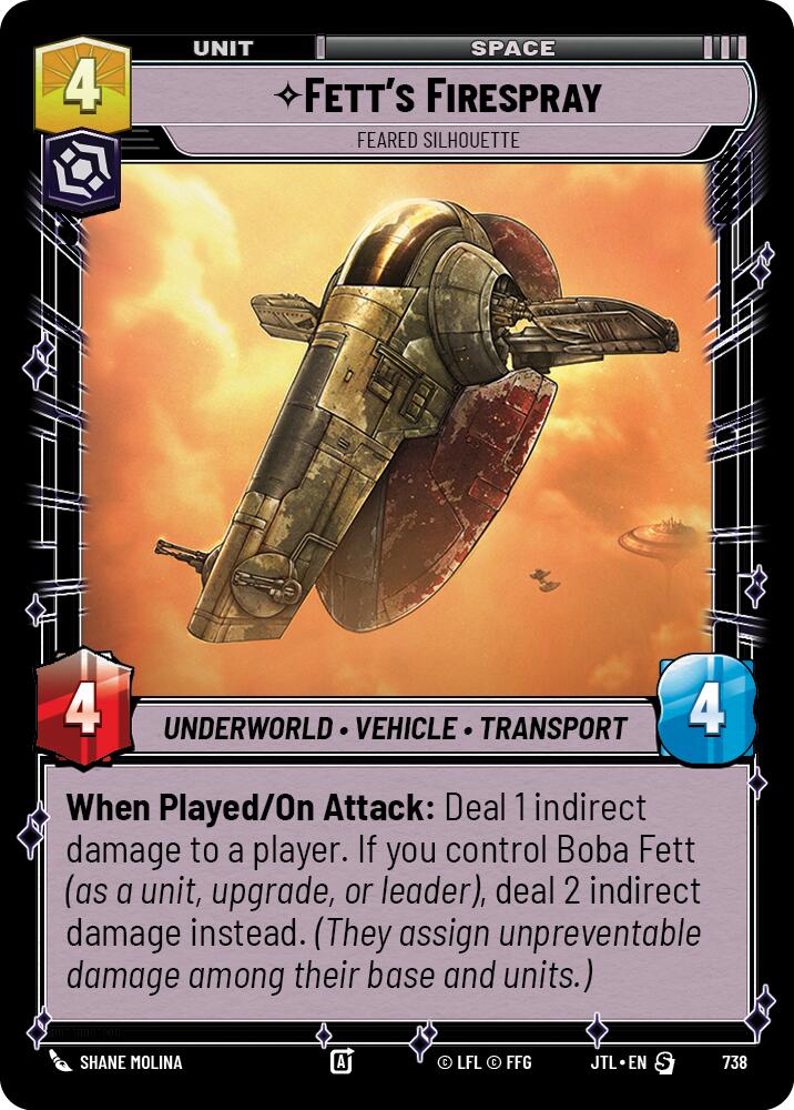 Fett's Firespray - Feared Silhouette (738) (738) [Jump to Lightspeed] | Fandemonia Ltd