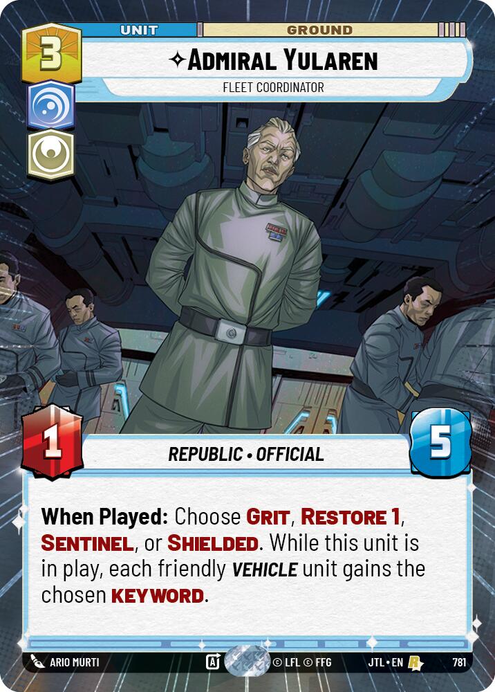 Admiral Yularen - Fleet Coordinator (781) (Hyperspace Foil) (781) [Jump to Lightspeed] | Fandemonia Ltd