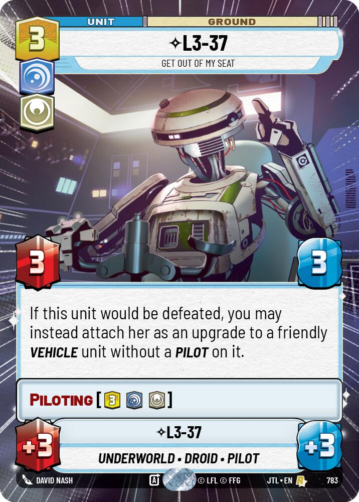 L3-37 - Get Out Of My Seat (783) (Hyperspace Foil) (783) [Jump to Lightspeed] | Fandemonia Ltd