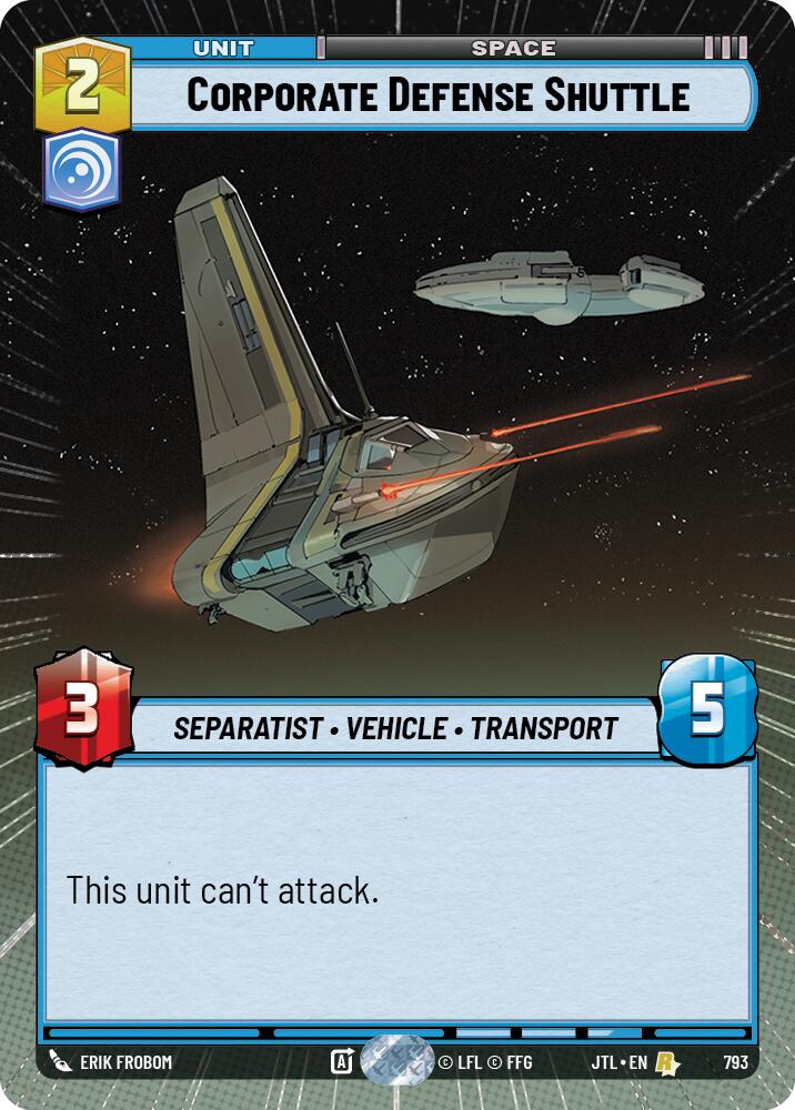 Corporate Defense Shuttle (793) (Hyperspace Foil) (793) [Jump to Lightspeed] | Fandemonia Ltd
