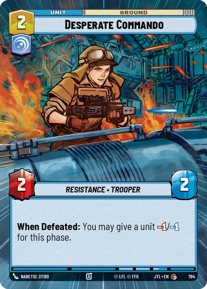 Desperate Commando (794) (Hyperspace Foil) (794) [Jump to Lightspeed] | Fandemonia Ltd