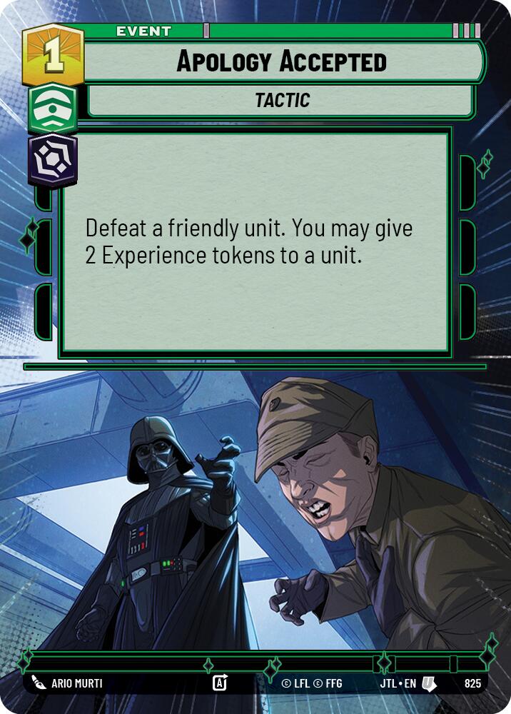 Apology Accepted (825) (Hyperspace Foil) (825) [Jump to Lightspeed] | Fandemonia Ltd