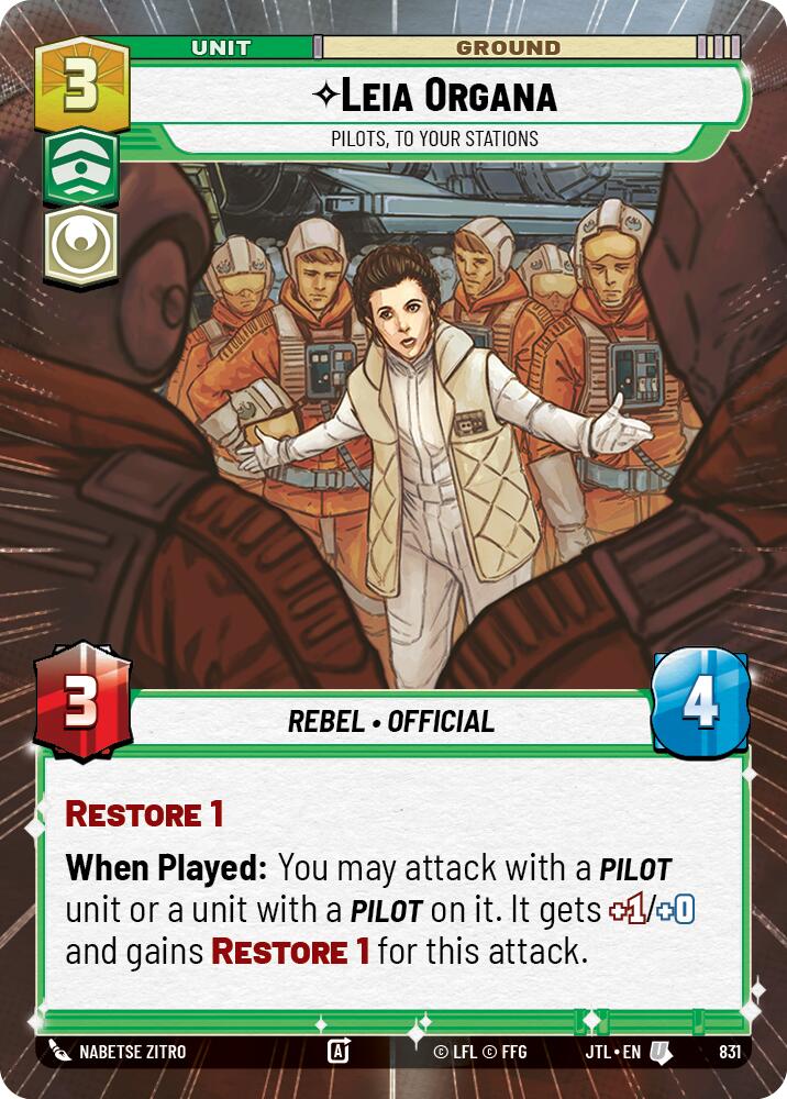 Leia Organa - Pilots, To Your Stations (831) (Hyperspace Foil) (831) [Jump to Lightspeed] | Fandemonia Ltd