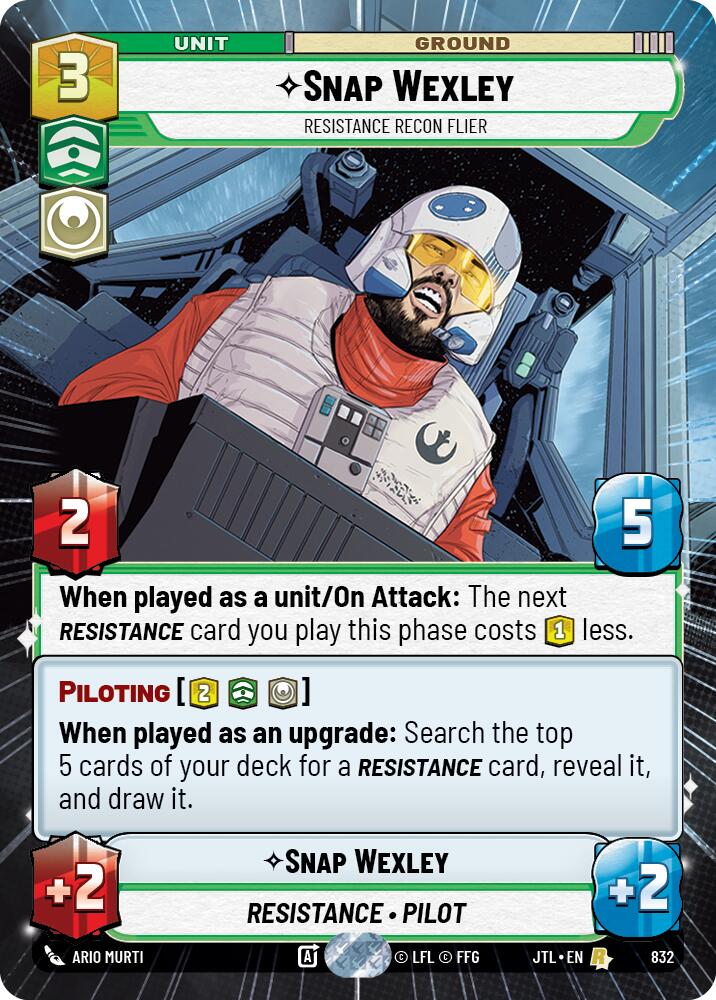 Snap Wexley - Resistance Recon Flier (832) (Hyperspace Foil) (832) [Jump to Lightspeed] | Fandemonia Ltd