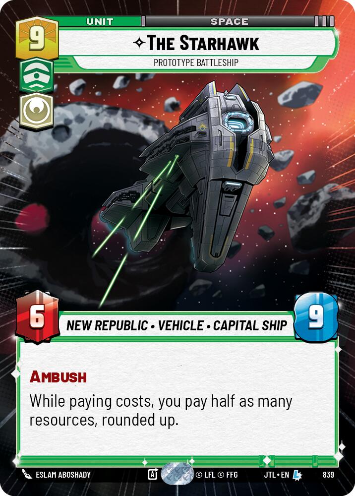 The Starhawk - Prototype Battleship (839) (Hyperspace Foil) (839) [Jump to Lightspeed] | Fandemonia Ltd