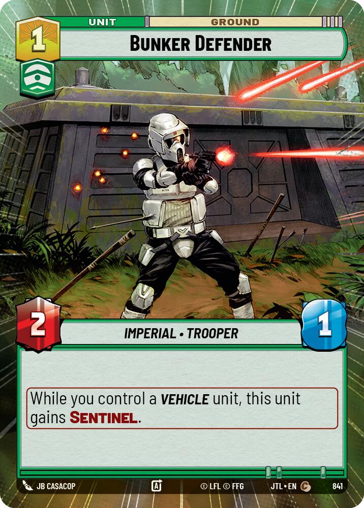 Bunker Defender (841) (Hyperspace Foil) (841) [Jump to Lightspeed] | Fandemonia Ltd