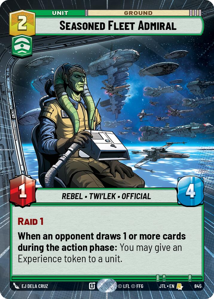 Seasoned Fleet Admiral (845) (Hyperspace Foil) (845) [Jump to Lightspeed] | Fandemonia Ltd