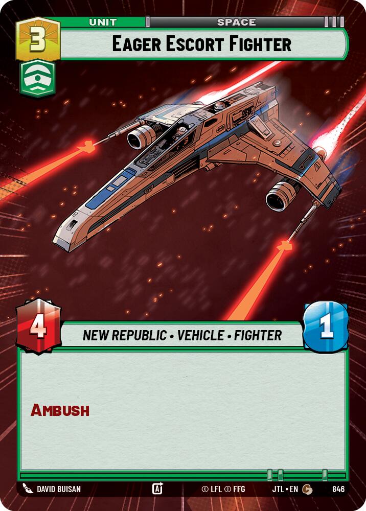Eager Escort Fighter (846) (Hyperspace Foil) (846) [Jump to Lightspeed] | Fandemonia Ltd