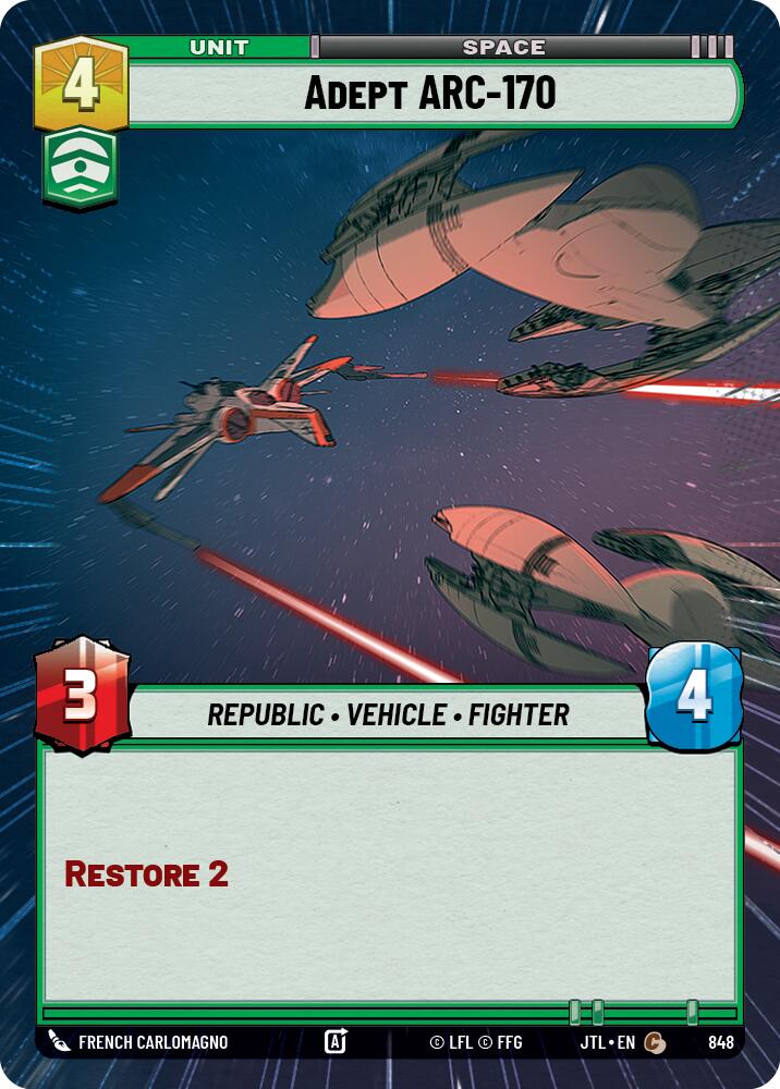 Adept ARC-170 (848) (Hyperspace Foil) (848) [Jump to Lightspeed] | Fandemonia Ltd