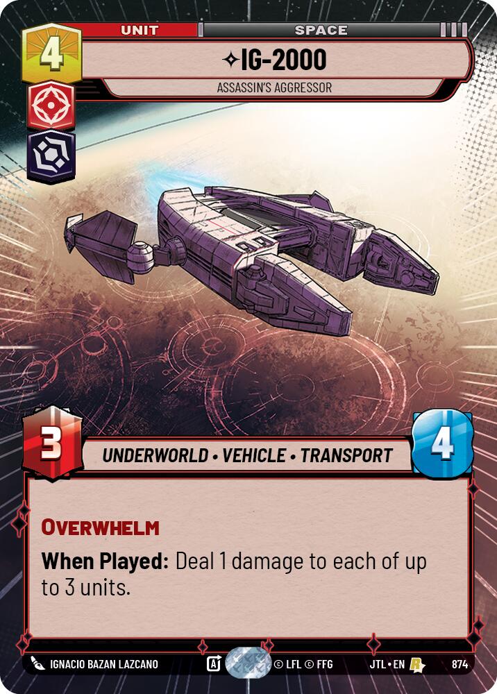 IG-2000 - Assassin's Aggressor (874) (Hyperspace Foil) (874) [Jump to Lightspeed] | Fandemonia Ltd