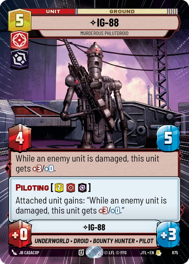 IG-88 - Murderous Phlutdroid (875) (Hyperspace Foil) (875) [Jump to Lightspeed] | Fandemonia Ltd
