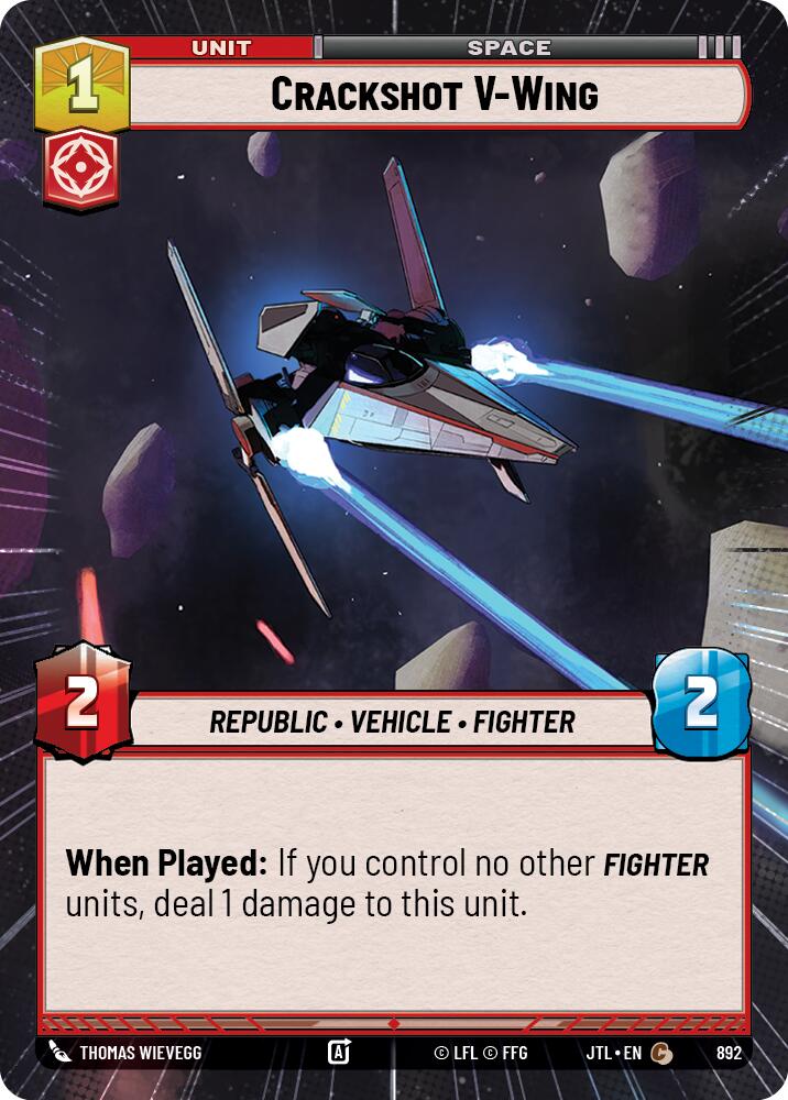 Crackshot V-Wing (892) (Hyperspace Foil) (892) [Jump to Lightspeed] | Fandemonia Ltd