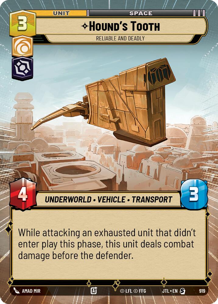 Hound's Tooth - Reliable and Deadly (919) (Hyperspace Foil) (919) [Jump to Lightspeed] | Fandemonia Ltd