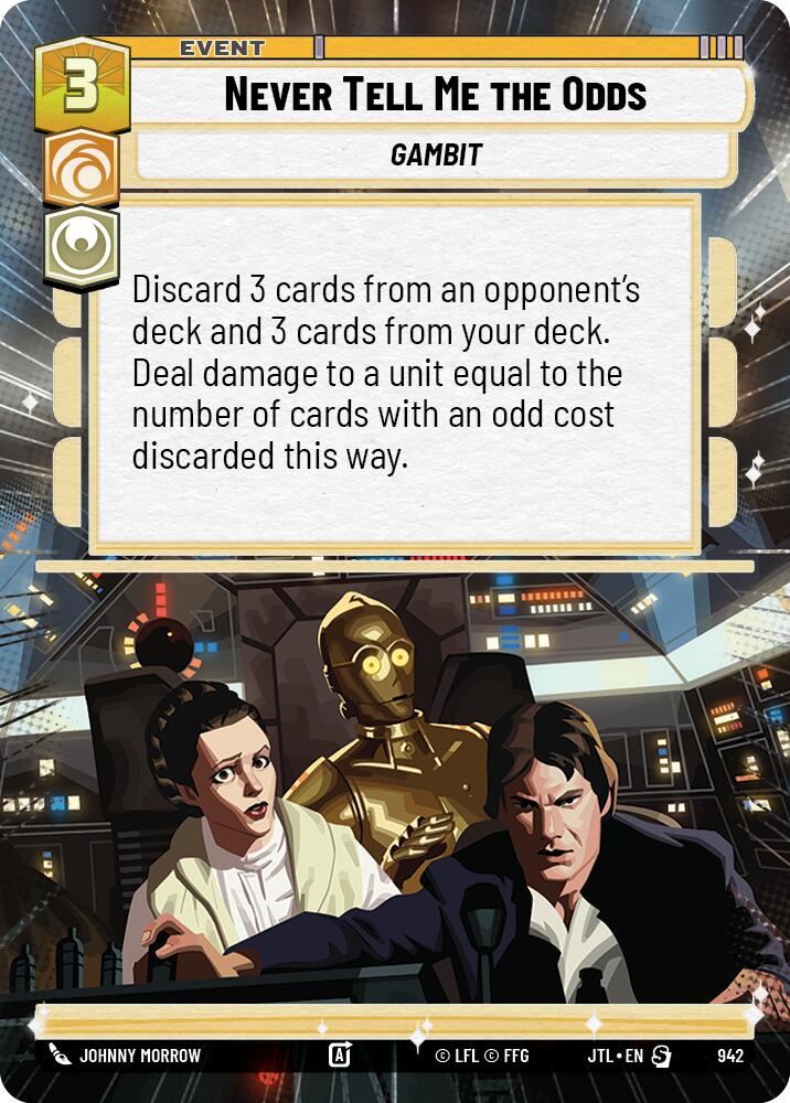 Never Tell Me the Odds (942) (Hyperspace Foil) (942) [Jump to Lightspeed] | Fandemonia Ltd