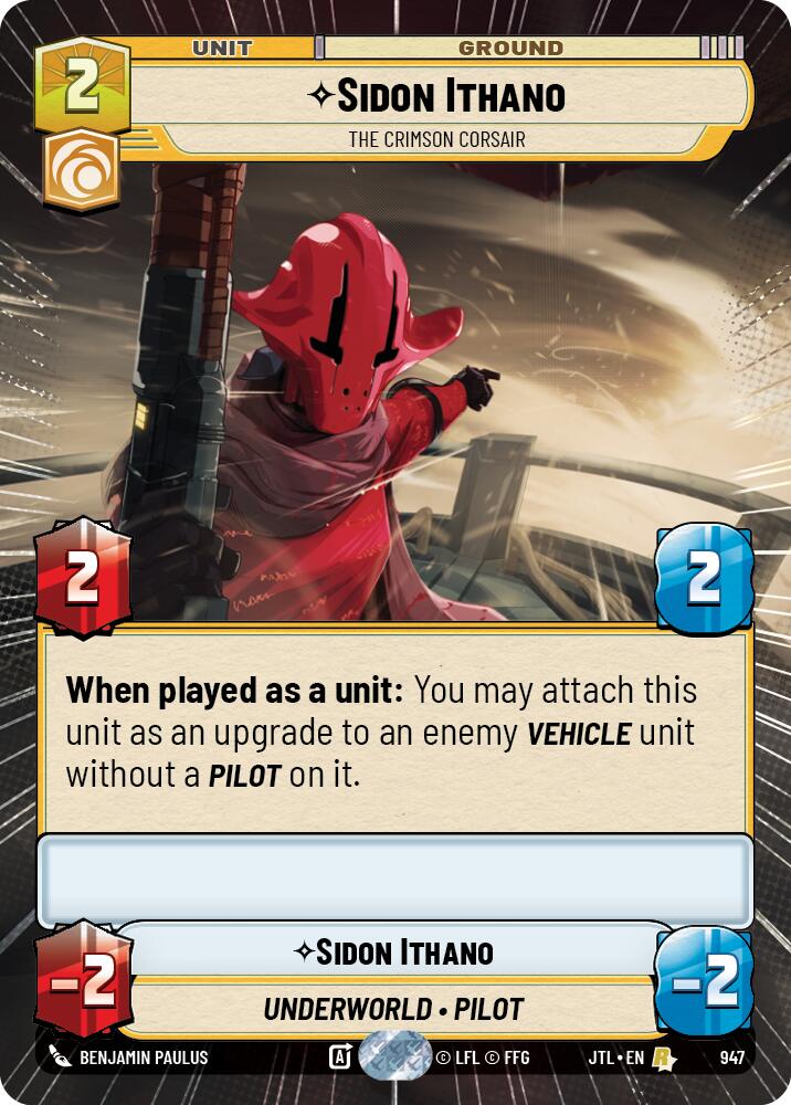 Sidon Ithano - The Crimson Corsair (947) (Hyperspace Foil) (947) [Jump to Lightspeed] | Fandemonia Ltd