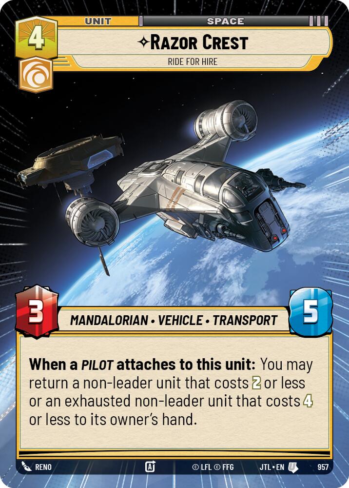 Razor Crest - Ride For Hire (957) (Hyperspace Foil) (957) [Jump to Lightspeed] | Fandemonia Ltd
