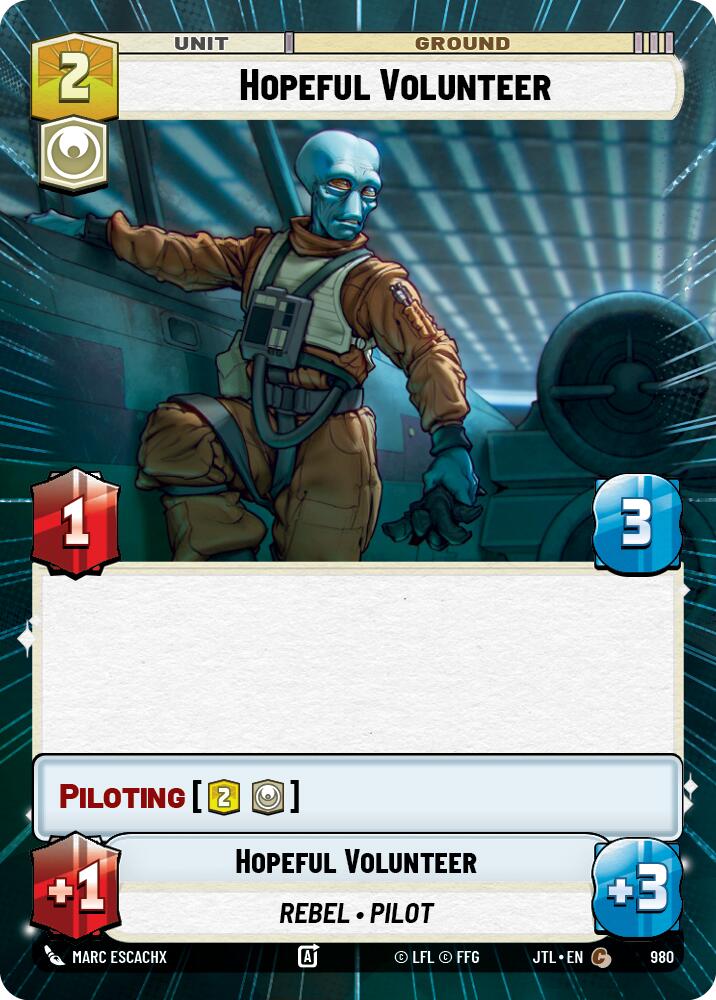 Hopeful Volunteer (980) (Hyperspace Foil) (980) [Jump to Lightspeed] | Fandemonia Ltd