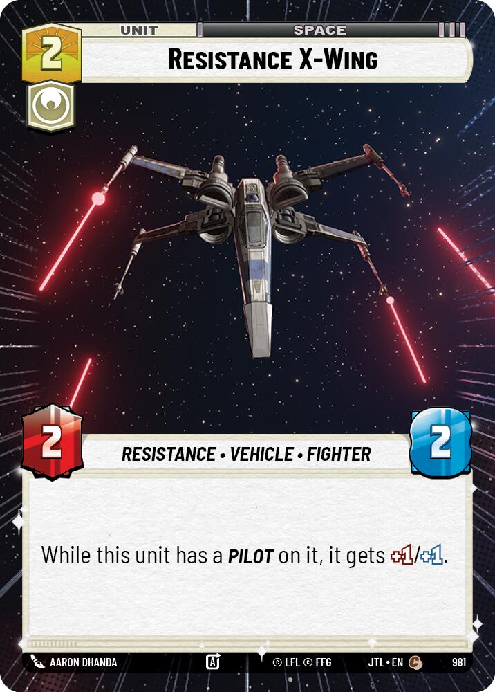 Resistance X-Wing (981) (Hyperspace Foil) (981) [Jump to Lightspeed] | Fandemonia Ltd