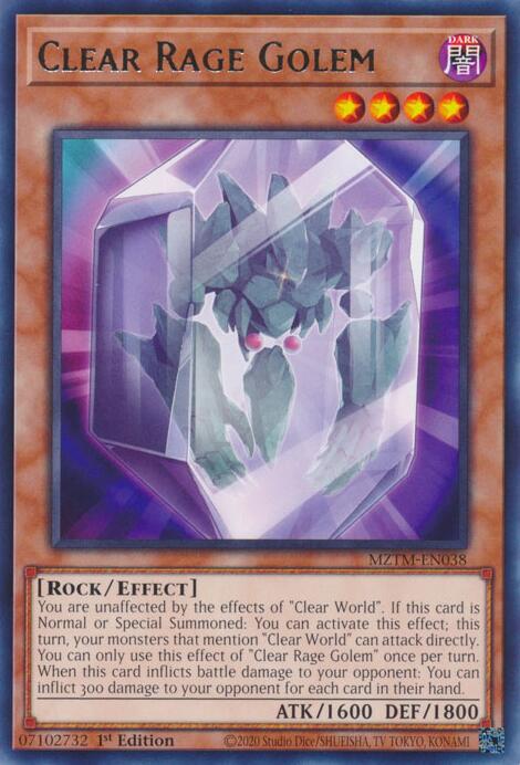 Clear Rage Golem [MZTM-EN038] Rare | Fandemonia Ltd
