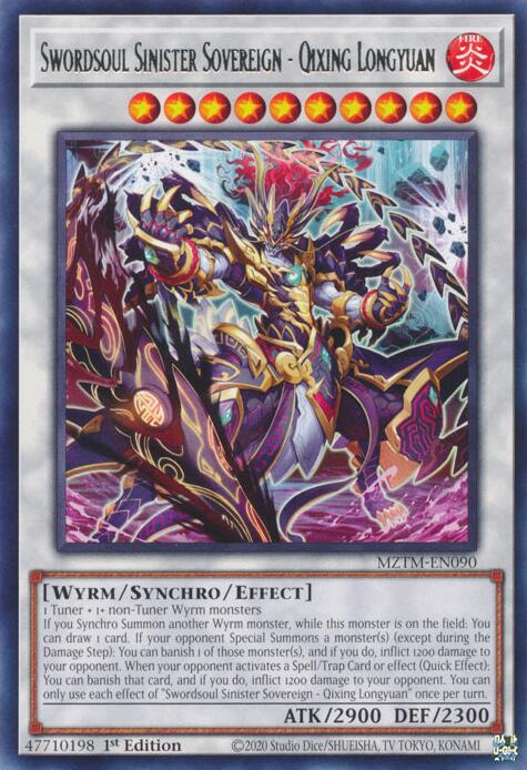Swordsoul Sinister Sovereign - Qixing Longyuan [MZTM-EN090] Rare | Fandemonia Ltd