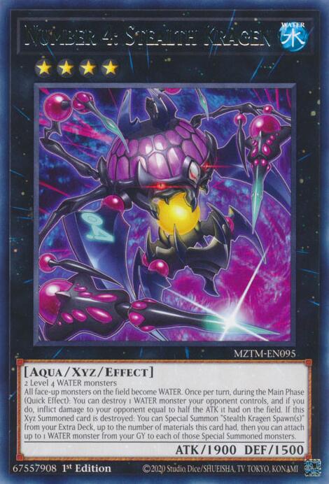 Number 4: Stealth Kragen [MZTM-EN095] Rare | Fandemonia Ltd