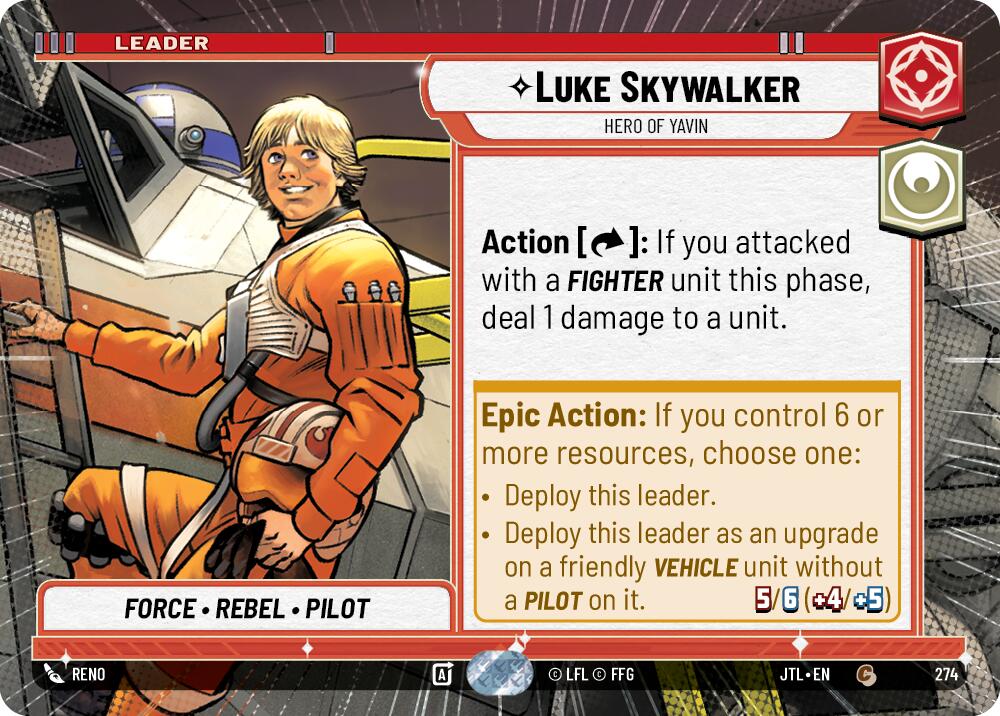 Luke Skywalker - Hero of Yavin (274) (Hyperspace) (274) [Jump to Lightspeed] | Fandemonia Ltd