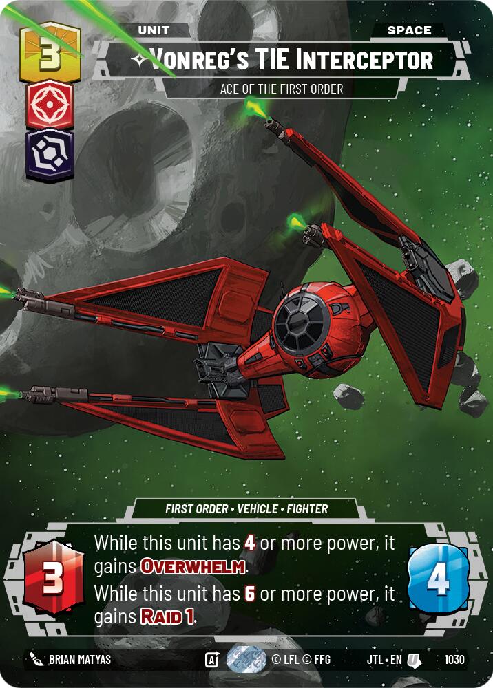 Vonreg's TIE Interceptor - Ace of the First Order (1030) (Prestige) (1030) [Jump to Lightspeed] | Fandemonia Ltd
