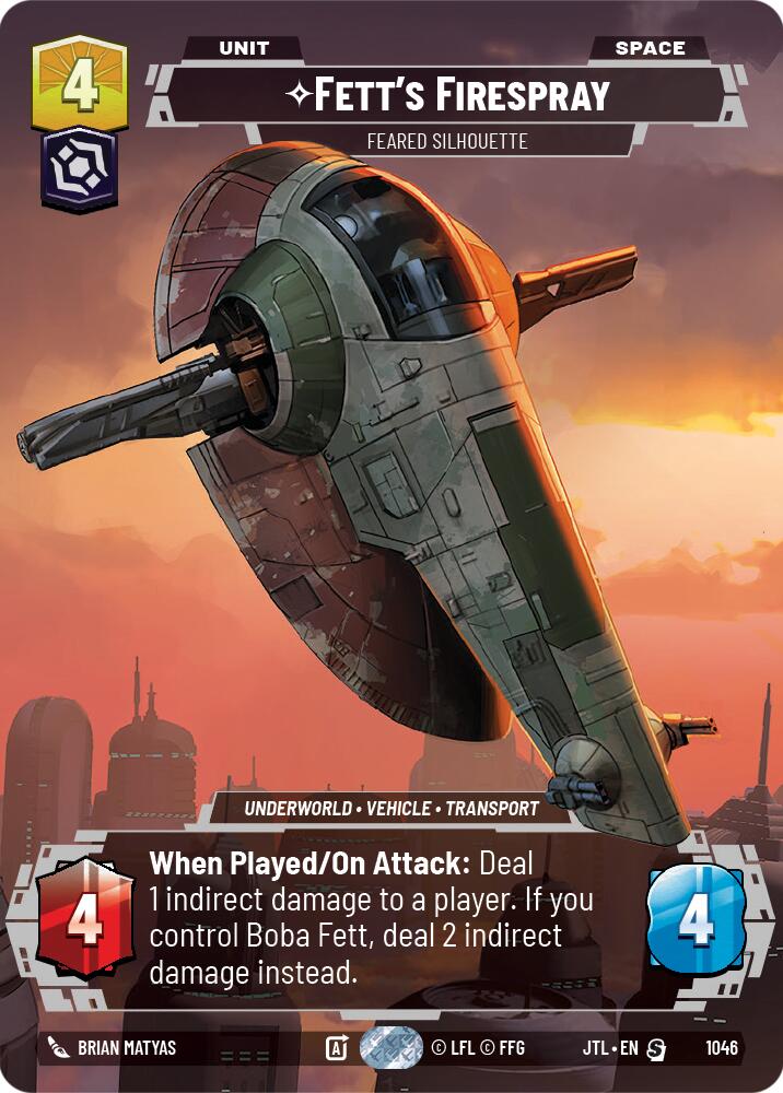 Fett's Firespray - Feared Silhouette (1046) (Prestige) (1046) [Jump to Lightspeed] | Fandemonia Ltd