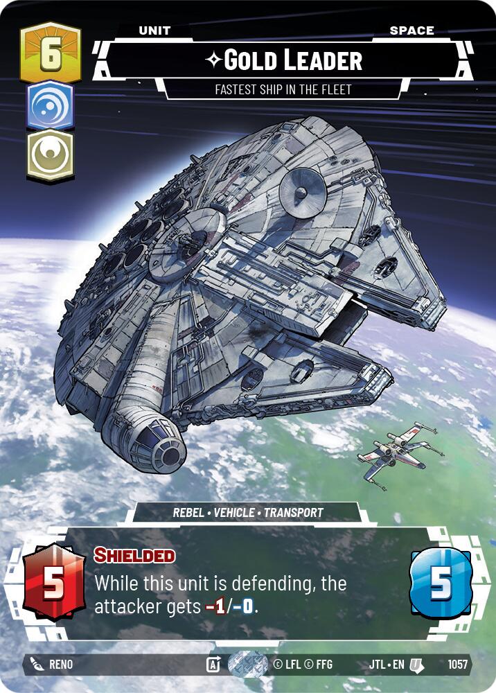 Gold Leader - Fastest Ship in the Fleet (1057) (Prestige Foil) (1057) [Jump to Lightspeed] | Fandemonia Ltd