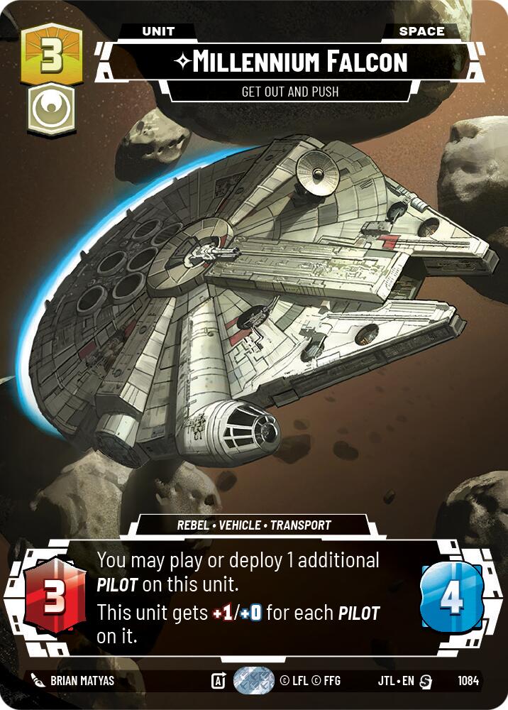Millennium Falcon - Get Out And Push (1084) (Prestige Foil) (1084) [Jump to Lightspeed] | Fandemonia Ltd
