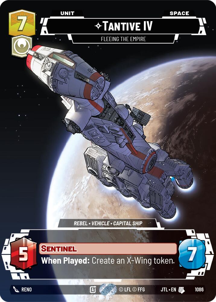 Tantive IV - Fleeing the Empire (1086) (Prestige Foil) (1086) [Jump to Lightspeed] | Fandemonia Ltd
