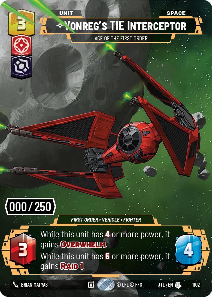 Vonreg's TIE Interceptor - Ace of the First Order (1102) (Serialized) (1102) [Jump to Lightspeed] | Fandemonia Ltd