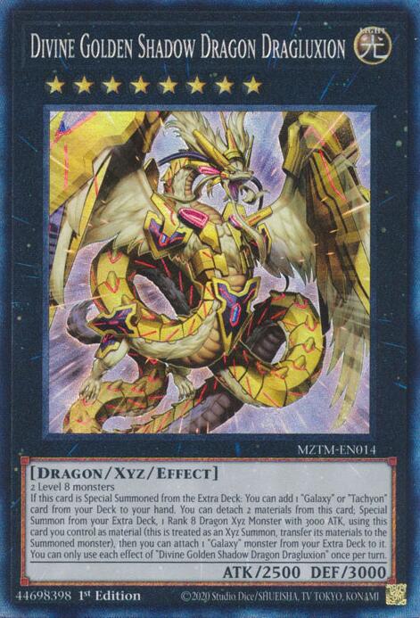 Divine Golden Shadow Dragon Dragluxion (Collector's Rare) [MZTM-EN014] Collector's Rare | Fandemonia Ltd