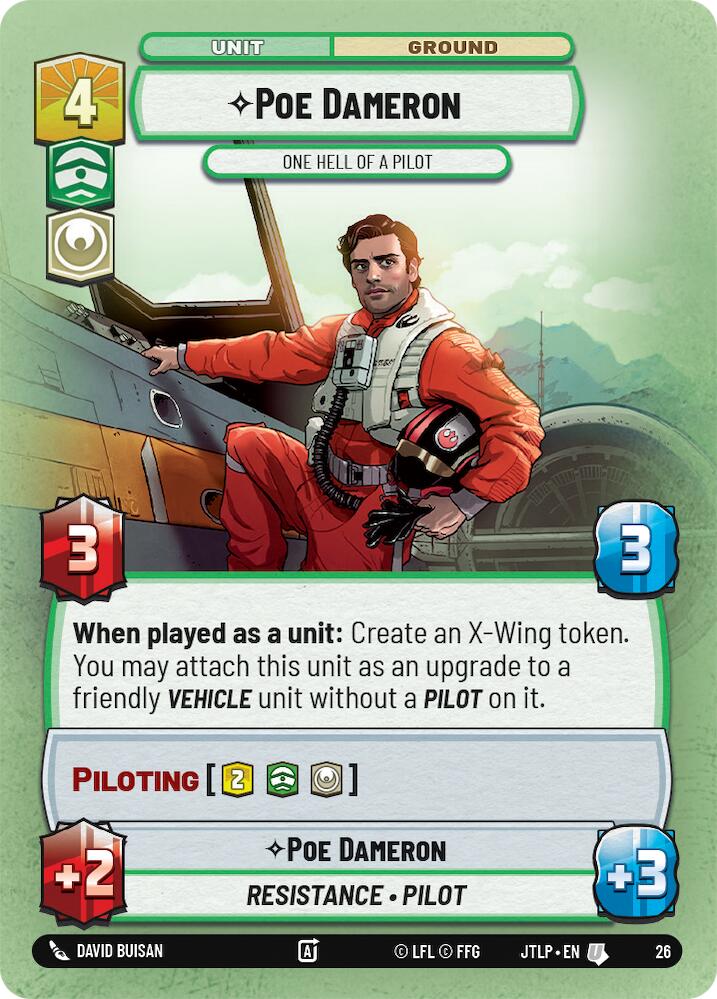 Poe Dameron - One Hell of a Pilot (Foil) (26) [Jump to Lightspeed: Weekly Play] | Fandemonia Ltd