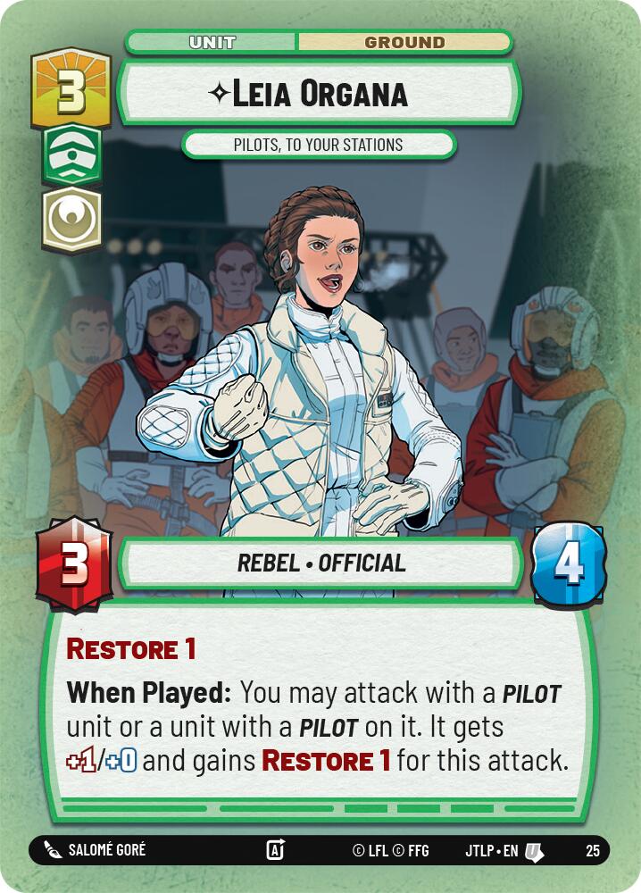 Leia Organa - Pilots, To Your Stations (Foil) (25) [Jump to Lightspeed: Weekly Play] | Fandemonia Ltd