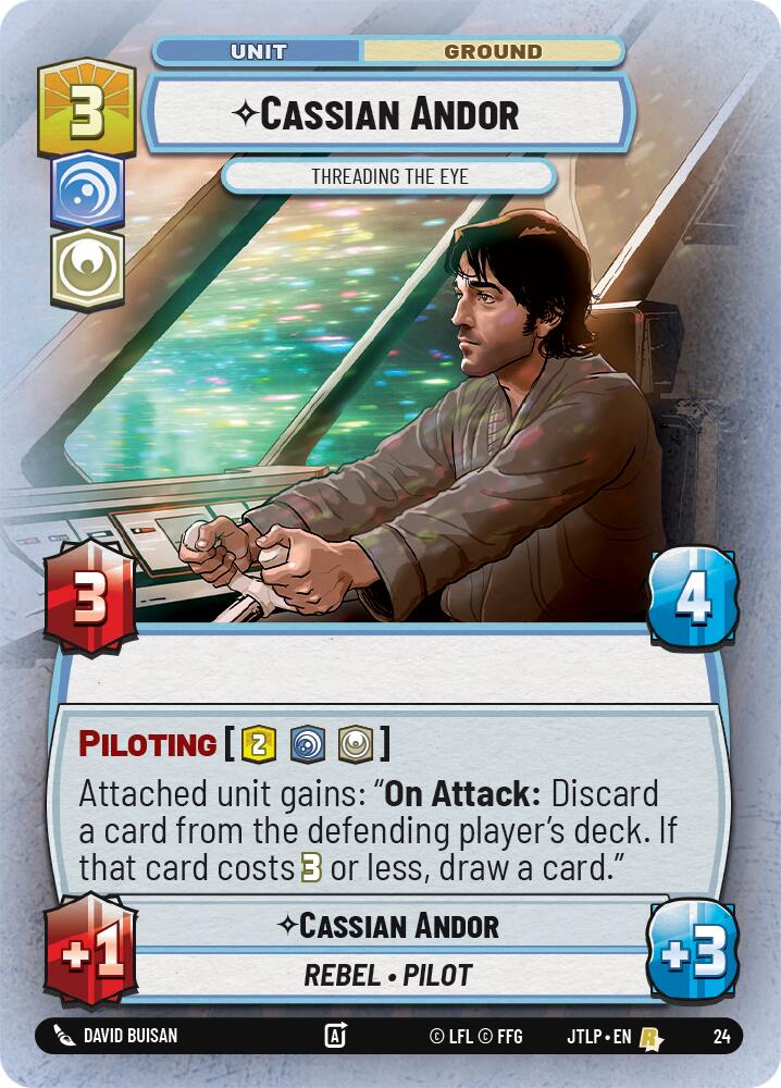 Cassian Andor - Threading the Eye (Foil) (24) [Jump to Lightspeed: Weekly Play] | Fandemonia Ltd