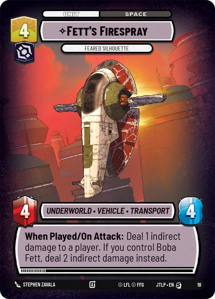 Fett's Firespray - Feared Silhouette (18) [Jump to Lightspeed: Weekly Play] | Fandemonia Ltd