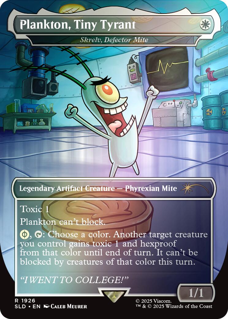 Plankton, Tiny Tyrant - Shrelv, Defector Mite (Rainbow Foil) [Secret Lair Drop Series] | Fandemonia Ltd