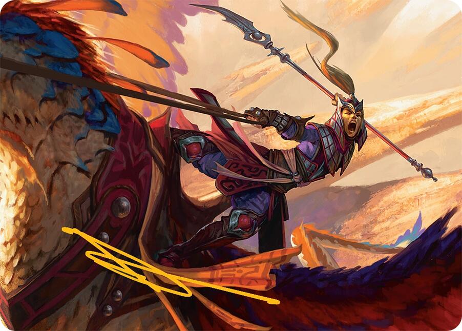 Dragonback Lancer Art Card (3/54) (Gold-Stamped Signature) [Tarkir: Dragonstorm Art Series] | Fandemonia Ltd