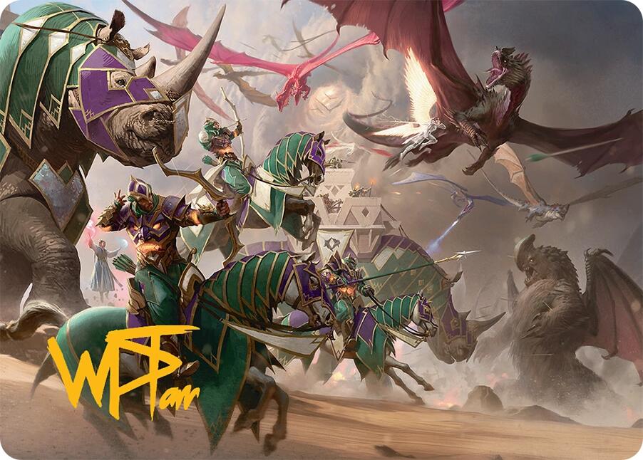 United Battlefront Art Card (5/54) (Gold-Stamped Signature) [Tarkir: Dragonstorm Art Series] | Fandemonia Ltd